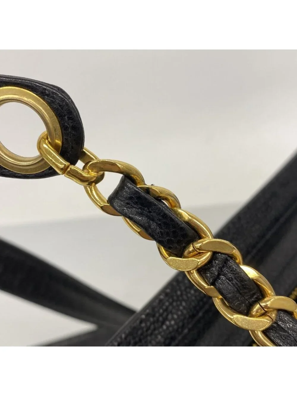 Chanel Shoulder Bag Triple Coco Caviar Leather Black Gold